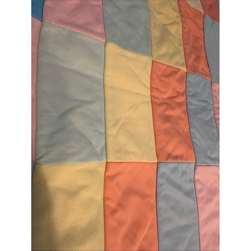 Vintage Handmade Pastel Patchwork Quilt